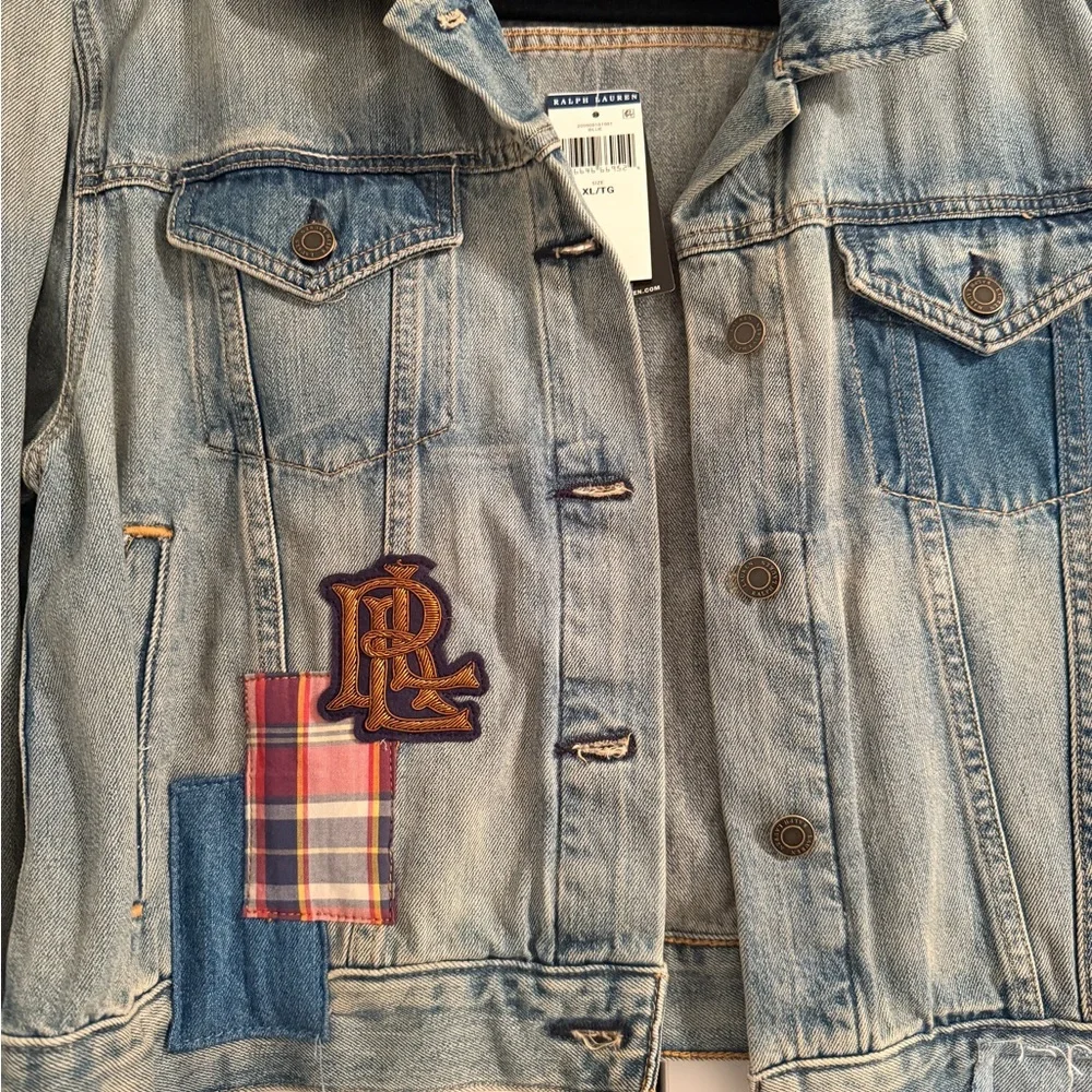 Ralph Lauren Light Wash Denim Jacket with Patch Detail - Picture 2 of 7